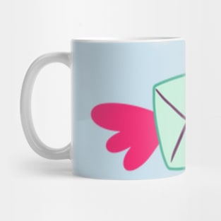 envelope with wings and a heart on it Mug